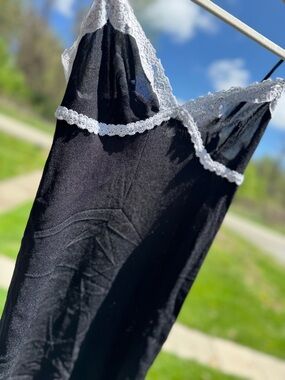 RARE HARD TO FIND  Black Lace-Trim Slip Dress  BY MORBID THREADS